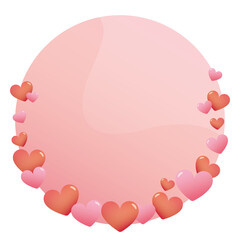 Wall Mural - Pink background with hearts. Valentine's Day Heart Love blank background.