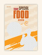 A4 size poster flyer with special food menu layout space for photo background 