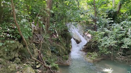 Wall Mural - beautiful waterfall in the jungle