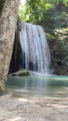 Wall Mural - beautiful waterfall in the jungle
