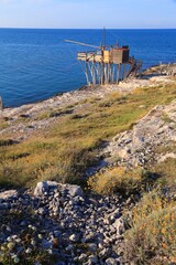 Wall Mural - Trabucco fishing machine in Vieste, Italy