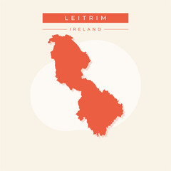 Wall Mural - Vector illustration vector of Leitrim map Ireland