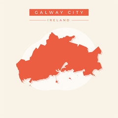 Wall Mural - Vector illustration vector of Galway City map Ireland