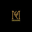 letter mf or fm luxury monogram logo design