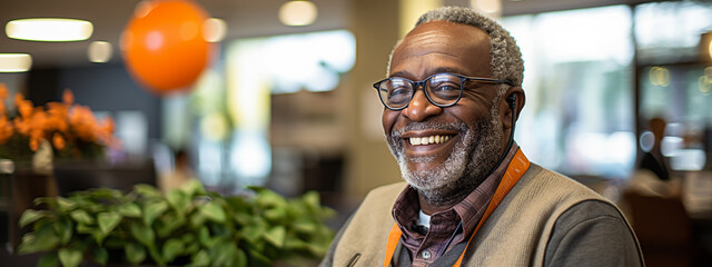 Senior, happy man and call center with headphones in customer service