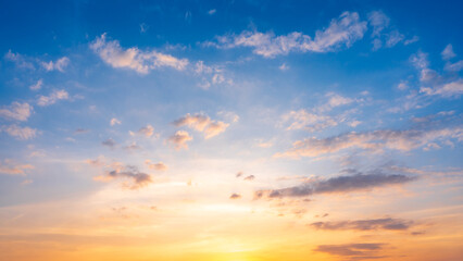 sunset sky for background or sunrise sky and cloud at morning.