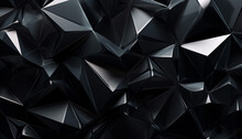 3d Render Abstrac T Black Crystal Background Facete