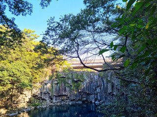 Canvas Print - 
This is the first waterfall in Cheonjeyeon on Jeju Island.