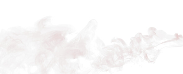 Fototapete - Red Dense Fluffy Puffs of White Smoke and Fog on black Background, Abstract Smoke Clouds, Movement Blurred out of focus. Smoking blows from machine dry ice fly fluttering in Air, effect texture