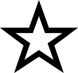 Simple star silhouette in black color. Vector template for laser cutting wall art.