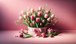 Rosa Tulpenstrauß mit Geschenk, ideal für Muttertag oder Ostern