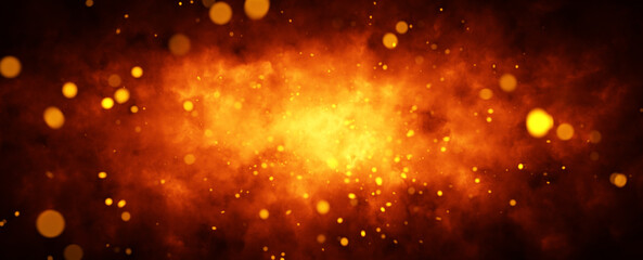 Wall Mural - dark red fire flames with sparks illustration background.