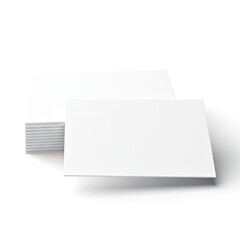 Wall Mural - white empty business cards stack mockup isolated on white background generative ai