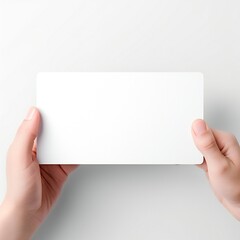 Wall Mural - white empty business cards stack mockup isolated on white background generative ai