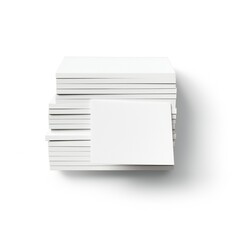 Wall Mural - white empty business cards stack mockup isolated on white background generative ai