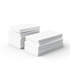 Wall Mural - white empty business cards stack mockup isolated on white background generative ai