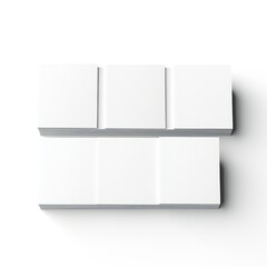 Wall Mural - white empty business cards stack mockup isolated on white background generative ai