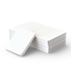 Wall Mural - white empty business cards stack mockup isolated on white background generative ai