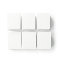 Wall Mural - white empty business cards stack mockup isolated on white background generative ai