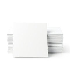 Wall Mural - white empty business cards stack mockup isolated on white background generative ai