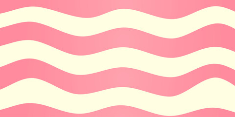 Candy striped background. Texture with pink caramel waves. Abstract striped fun pattern in 70s style