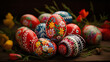 Hungarian Easter eggs spring colorful