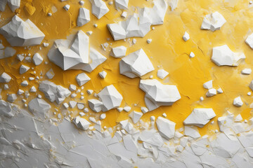 Wall Mural - White and yellow textured wall background painted.