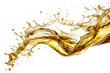 Oil yellow splash white background.