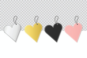 hang tag or price label in love shape in vector