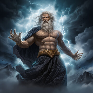 Zeus god of lightning, Zeus god of olympus.