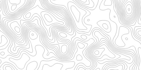 Wall Mural - Topographic map background geographic line map with seamless ornament design. The black on white contours vector topography stylized height of the lines map.