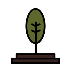 Sticker - Grow Leaf Plant Filled Outline Icon