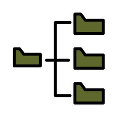 Canvas Print - Folders Directory Network Filled Outline Icon