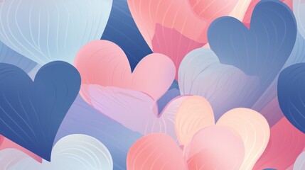 Sticker -  a bunch of pink and blue hearts in the shape of a heart on a pink and blue background with a pink heart in the middle.