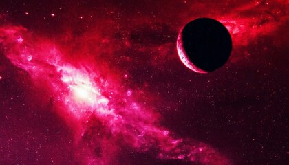 Wall Mural - planet in space red star formed in an eclipse abstract galaxy colorful space galaxy cloud nebula sta
