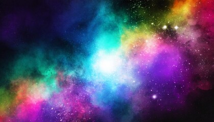 Wall Mural - colorful rainbow space galaxy cloud nebula stary night cosmos universe science astronomy supernova b