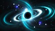 © Debbie - abstract space vortex black hole alien lights and swirling speed of light glowing orbs infinity symbol astral projection planet