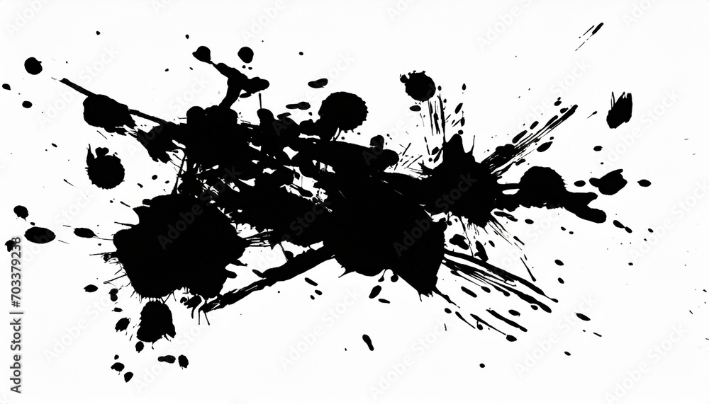 random splash of black paint masking shapes for manipulation purposes ...