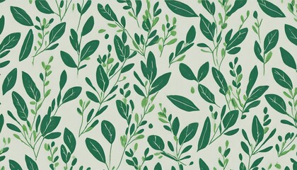 Canvas Print - green plant and leafs pattern pencil hand drawn natural illustration simple organic plants design botany vintage graphic art 4k wallpaper background simple minimal clean design