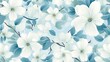  a blue and white flowered background with leaves and flowers on a light blue background with white flowers and leaves on a light blue background.