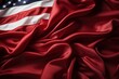 Red American flag made of silk