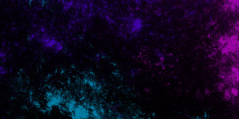 Star field background Aquamarine and pink dark red pink, blue and purple nebula universe. Cosmic neon light blue watercolor background aquarelle deep black Paper textured. Fantastic outer view space