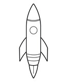 Fototapeta Sawanna - Cute and funny coloring page of a rocket. Provides hours of coloring fun for children. To color this page is very easy. Suitable for little kids and toddlers.