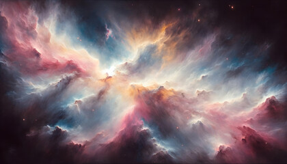 Wall Mural - Starry night cosmos Colorful nebula cloud in space galaxy	
