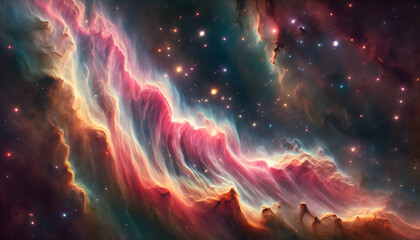 Wall Mural - Starry night cosmos Colorful nebula cloud in space galaxy	
