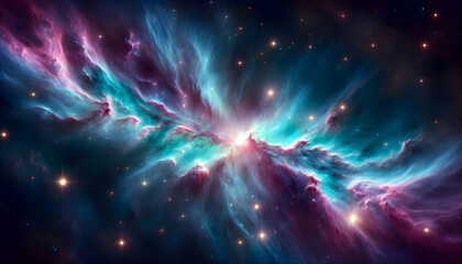 Wall Mural - Starry night cosmos Colorful nebula cloud in space galaxy	
