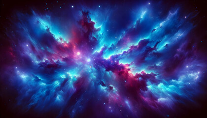Wall Mural - Starry night cosmos Colorful nebula cloud in space galaxy	

