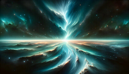 Wall Mural - Starry night cosmos Colorful nebula cloud in space galaxy	
