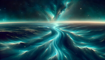 Wall Mural - Starry night cosmos Colorful nebula cloud in space galaxy	
