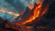 © Alex - Cinematic portrayal of a volcano eruption, with a focus on the bright lava and dynamic ash clouds.